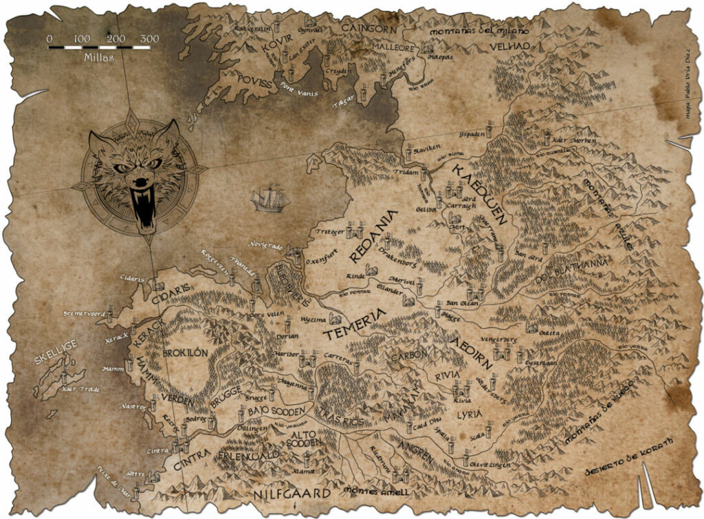 Qué es un mapa ilustrado (y por qué los mejores libros siempre tienen uno)
ilustracion de Mapa geralt de rivia - pablo uria ilustrador editorial