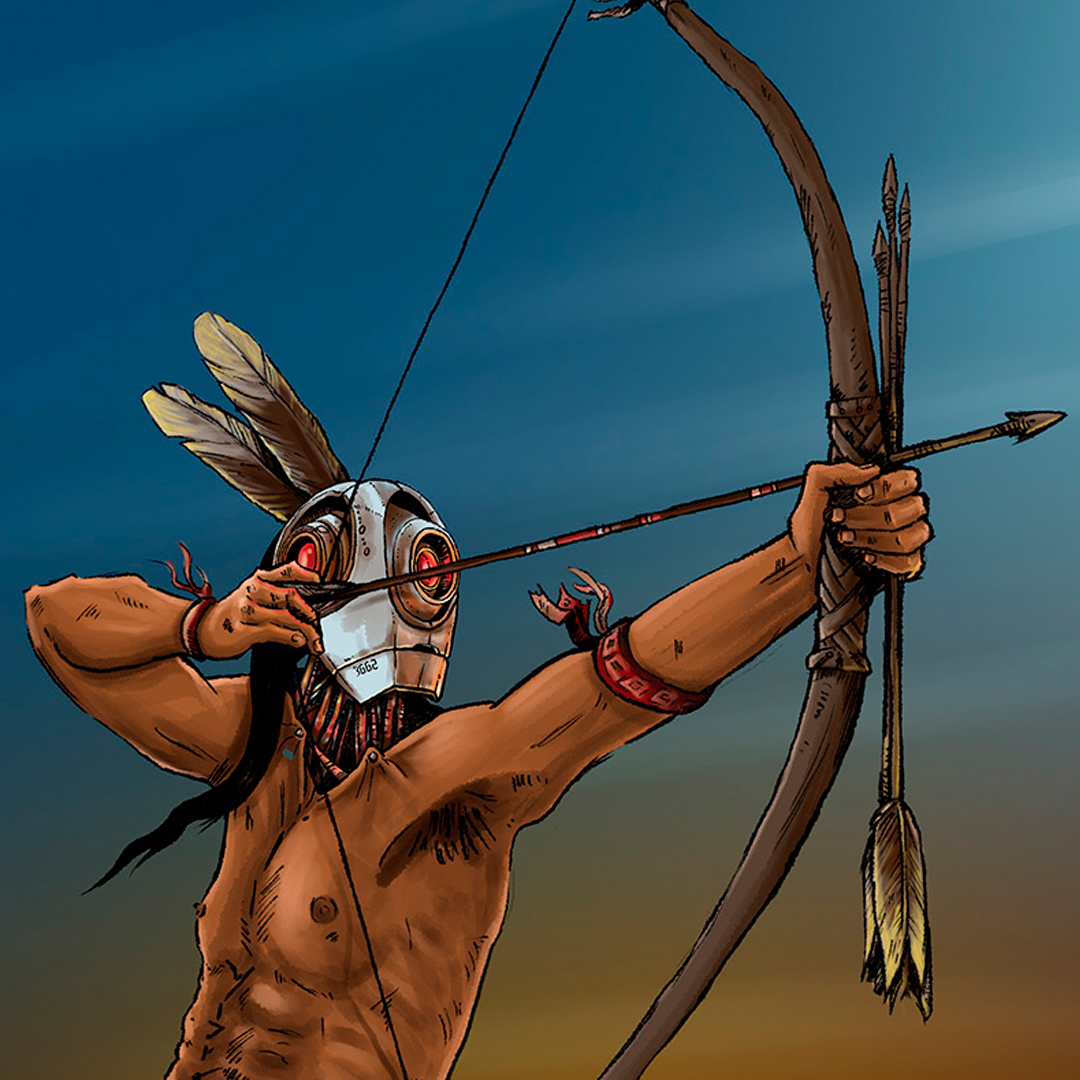 ilustracion-native american cyborg | Pablo Uria Ilustrador