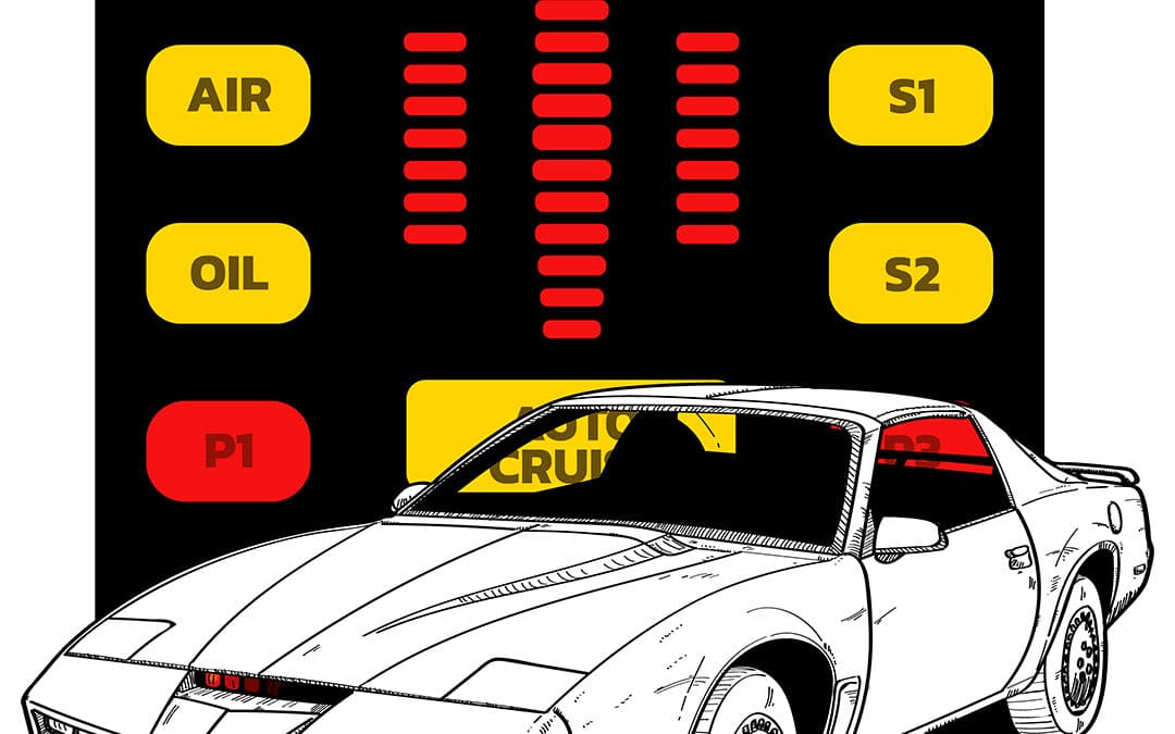 Ilustración del Coche Fantástico – Knight Rider de 1982