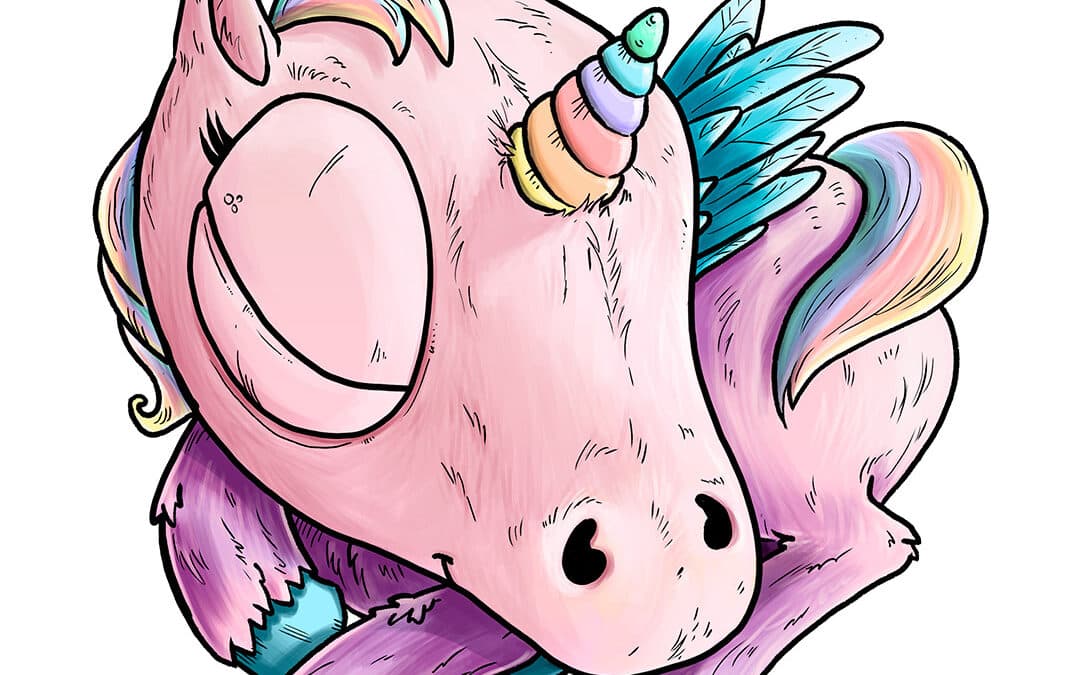 IlustraciÃ³n infantil de un pequeÃ±o Unicornio