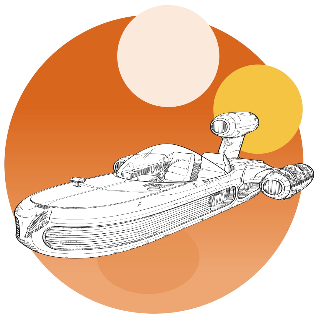 Ilustracion del Deslizador Terrestre X-34