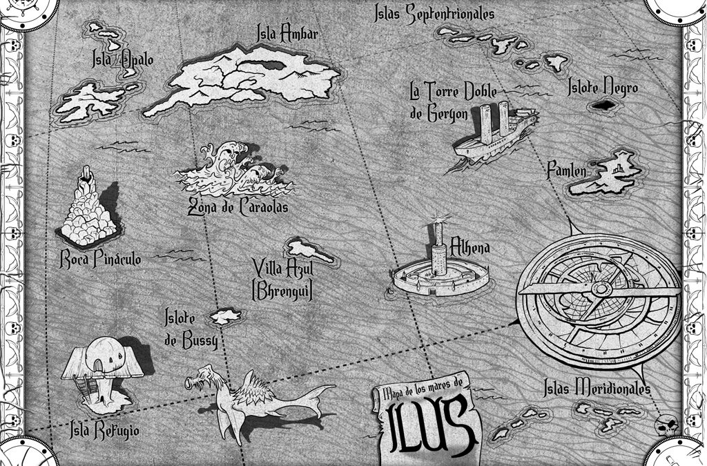 Ilustración de mapa para la novela infantil «Cruzamundos»