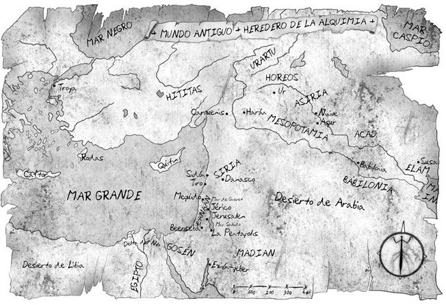 Ilustración de mapa para la novela "Heredero de la alquimia"