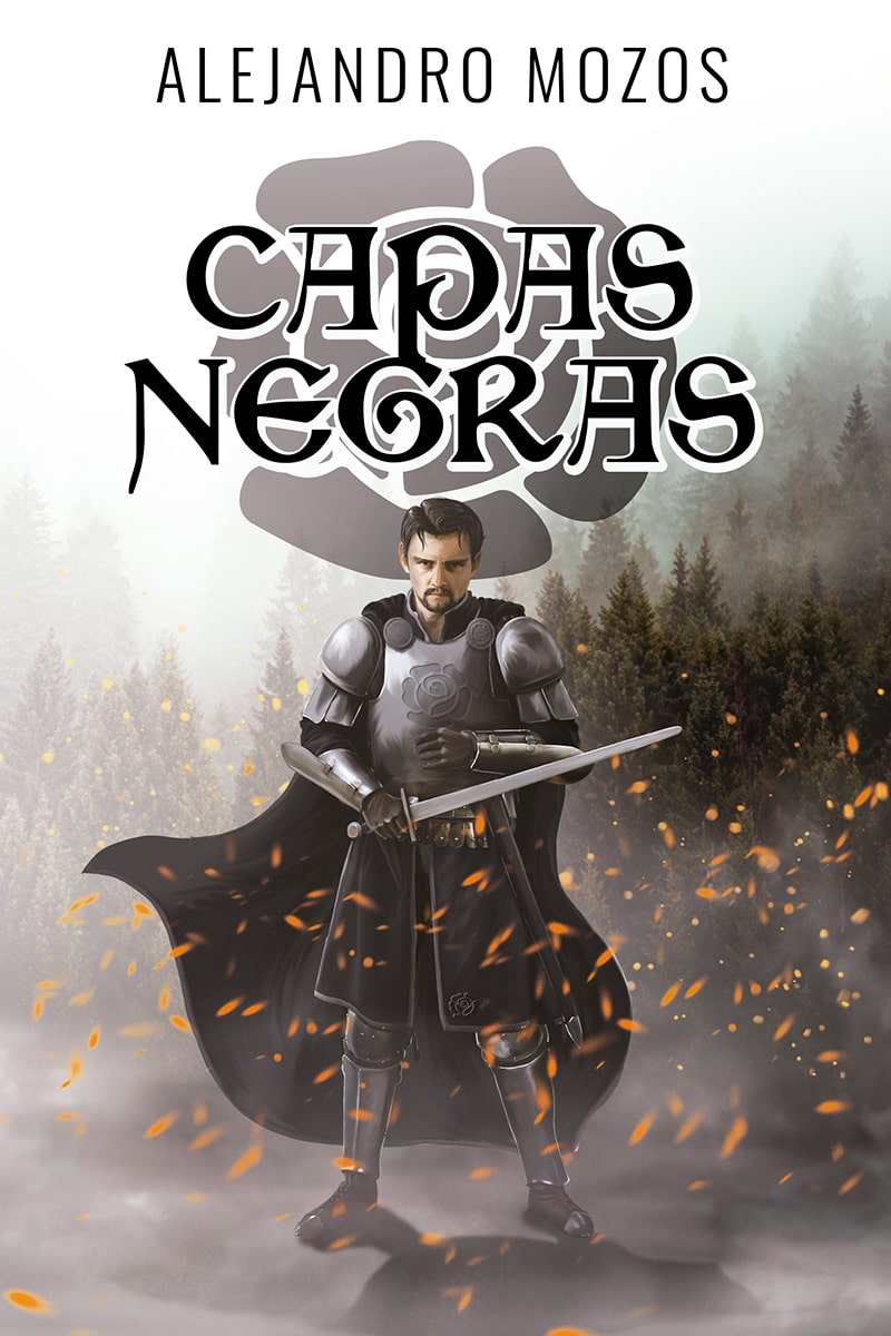 ilustración editorial para la novela Capas Negras - Cubierta de Novela - Autopublicación - Pablo Uría Ilustrador