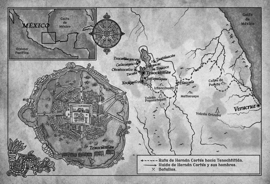 Ilustración de Mapa de El Sueño de la Serpiente