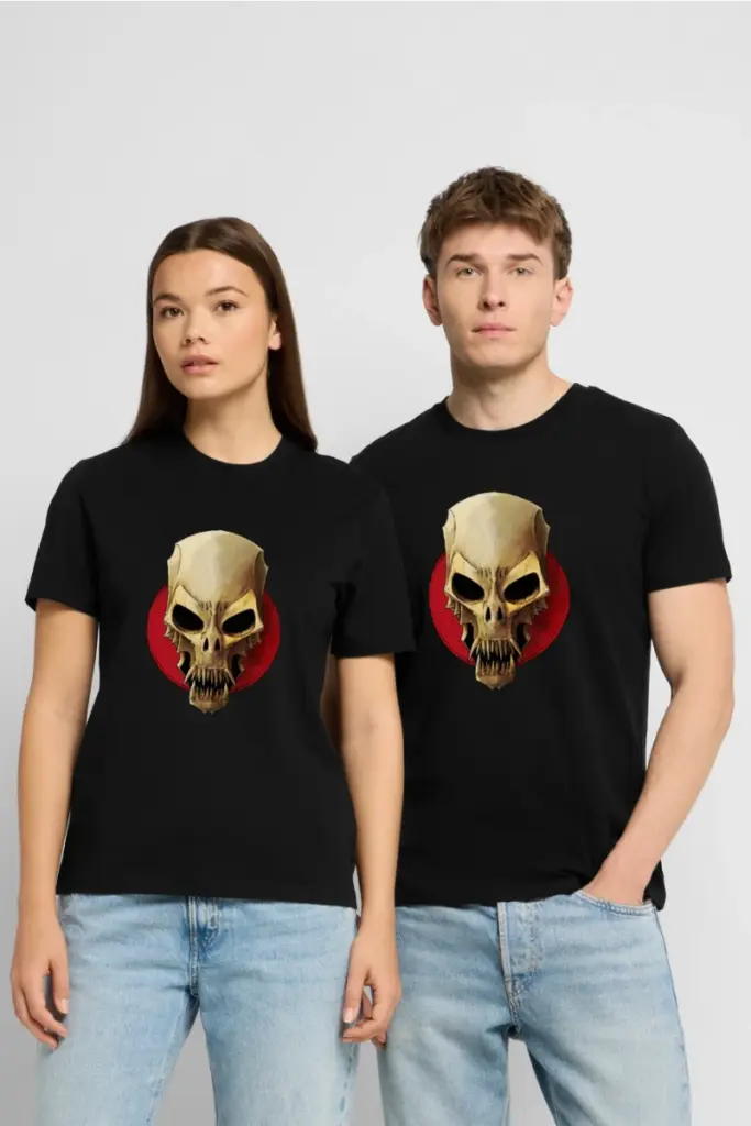 Ilustración de calavera de vampiro para camisetas de terror - Pablo Uria Ilustrador