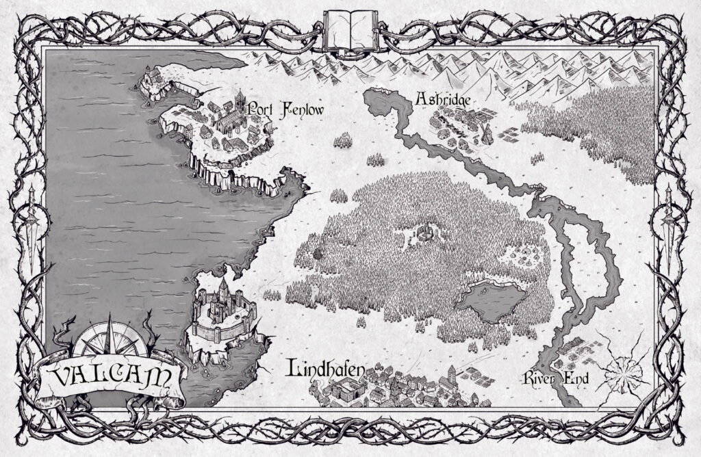 Mapa ilustrado de fantasía: Los Ocho Velos de Ale Lugilde
