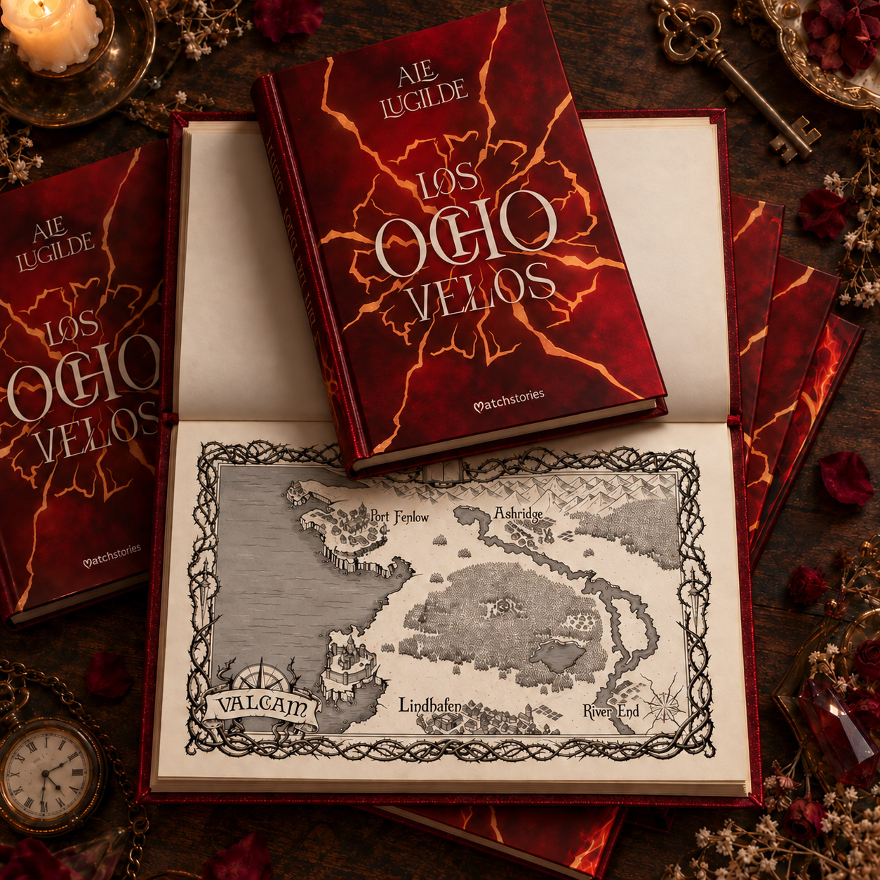 Mapa ilustrado de fantasía: Los Ocho Velos de Ale Lugilde - Pablo Uria Ilustrador